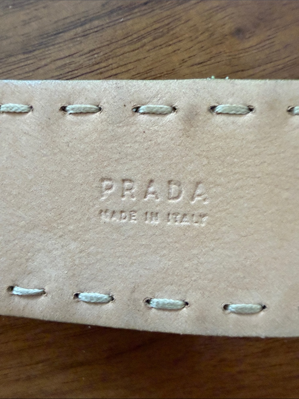 Prada Light Green Suede Belt with Silver-Tone Buckle - Picture 4 of 8